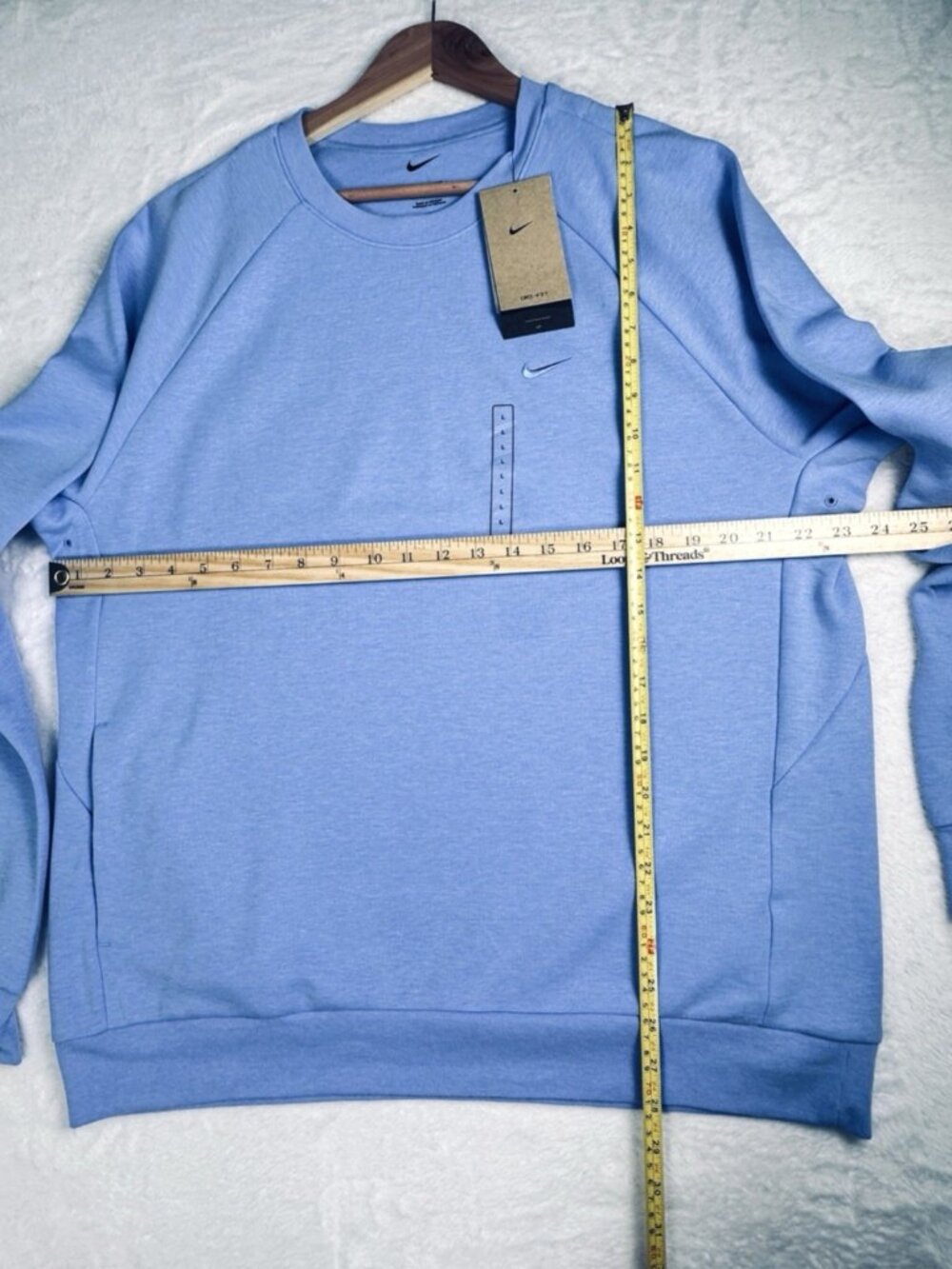 Nike Mens Primary Fleece Dri-FIT UV Performance Crew Neck Blue Large Pockets NWT - Picture 14 of 16